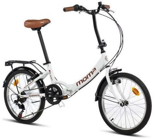 MOMABIKES-Moma Bikes Vélo de Ville Pliant First Class 20" Blanc, Aluminium, SHIMANO 6V, Selle Comfort-image-1