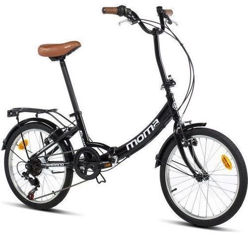 MOMABIKES-Moma Bikes Vélo de Ville Pliant First Class 20" Noir, Aluminium, SHIMANO 6V, Selle Comfort-image-1