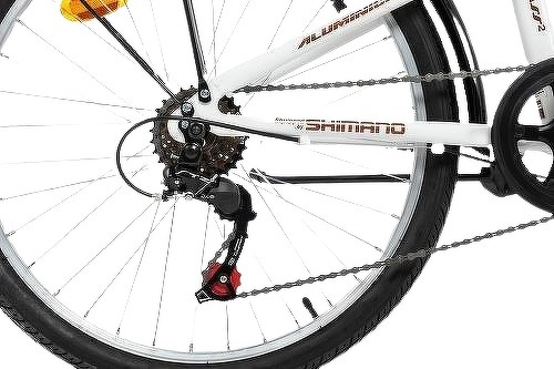 MOMABIKES-Vélo de Ville Pliant, TOP CLASS 24" Blanc, Aluminium, 6V, Selle Comfort-2