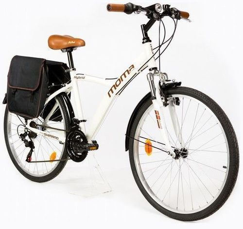 MOMABIKES-Moma Bikes Vélo Trekking, HYBRID 26", Aluminium, SHIMANO 18V, Suspension Avant-image-1
