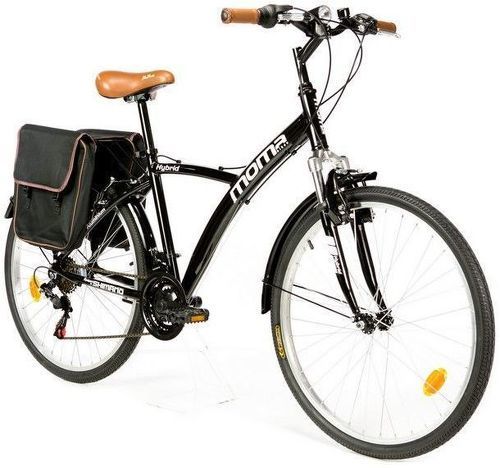 MOMABIKES-Moma Bikes Vélo Trekking, HYBRID 28", Aluminium, SHIMANO 18V, Suspension Avant-image-1