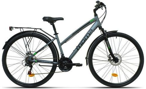 MOMABIKES-MomaBikes Vélo TREKKING, TREKKING PRO W 28", Aluminium, SHIMANO 21V, Freins a Disque, Suspension Avant-1
