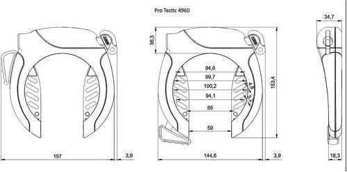 ABUS-Abus Pro Tectic 4960 Lh Nkr+6Ks/85 And St4850 - Antivols de vélo-2
