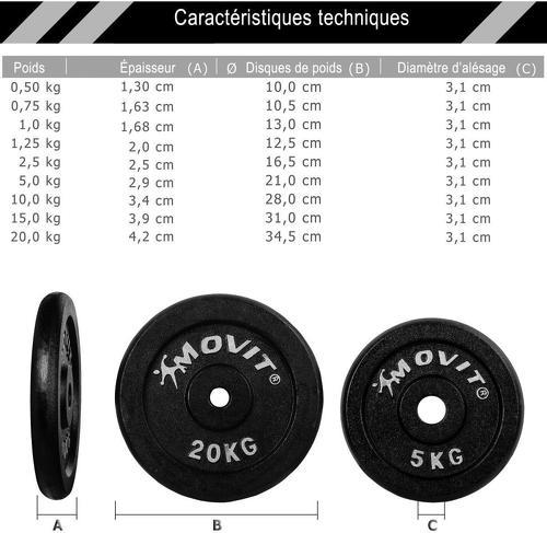 MOVIT-Movit® Poids disque en fonte couleur noir 2x20 kg-image-4