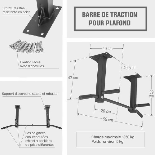 GORILLA SPORTS-Barre de traction pour plafond-image-3