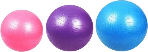 ISE-Ballon de gym anti-éclatement 55Cm avec Pompe - Gym ball-1