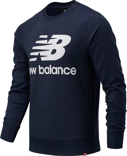 NEW BALANCE-Sweat New Balance Essentials Stacked Logo Crew bleu foncé/blanc-image-1