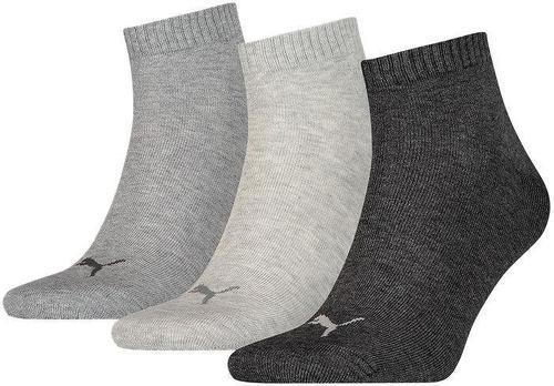 PUMA-Lot de 3 chaussettes Puma Quarter Plain grises-0