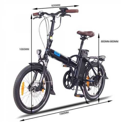 NCM BIKE-Vélo Électrique Pliant Ncm London 20" Bleu Marine, 250W, Batterie 36V 15Ah 540Wh-4
