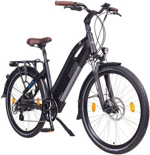 NCM BIKE-Vélo Électrique Trekking Ncm Bikes Milano Noir Mat 250W (roues 26' en M / roues 28' en L)-1