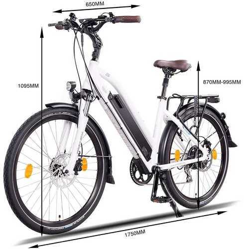 NCM BIKE-Vélo électrique Trekking NCM Milano Plus Blanc -  250W, Batterie 48V 16Ah 768Wh-4