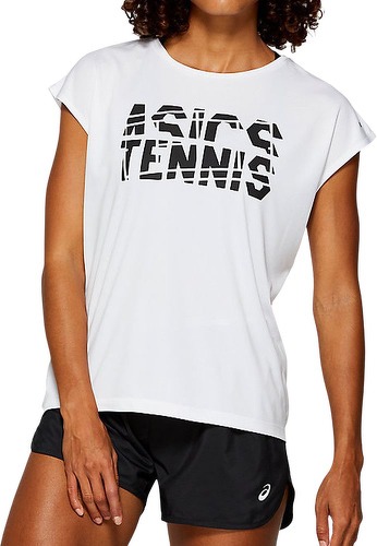 ASICS-Maillot de tennis Blanc Femme Asics Practice Graphic-image-1