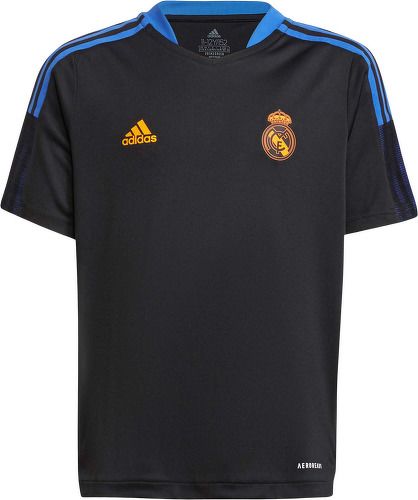 adidas Performance-ADIDAS REAL MADRID MAILLOT ENTRAINEMENT JUNIOR NOIR 2021/2022-image-1