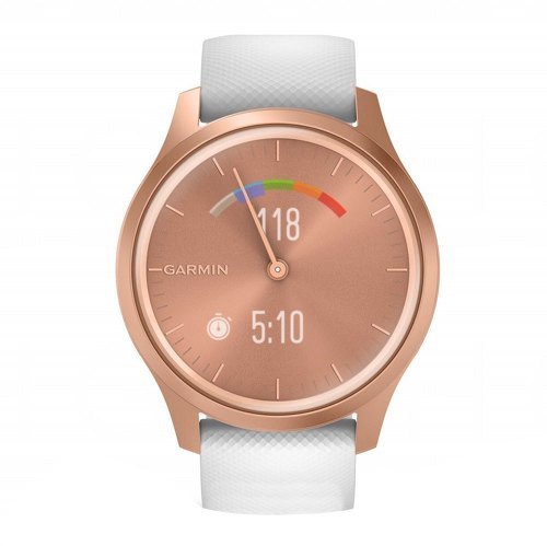 GARMIN-Garmin - Vivomove Style - Montre Connectée a Aiguilles Mécaniques et écran Tactile - Suivi GPS - Rose Gold/ White-3