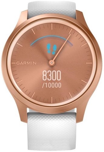 GARMIN-Garmin - Vivomove Style - Montre Connectée a Aiguilles Mécaniques et écran Tactile - Suivi GPS - Rose Gold/ White-2