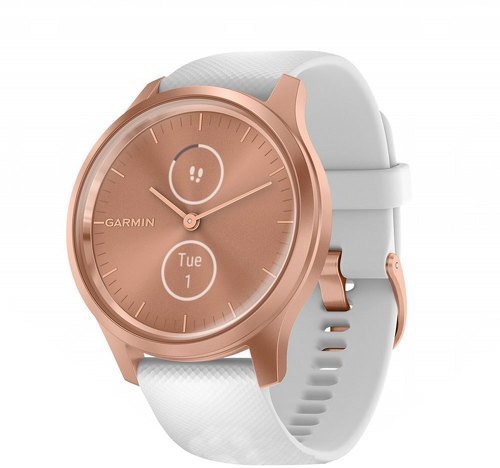 GARMIN-Garmin - Vivomove Style - Montre Connectée a Aiguilles Mécaniques et écran Tactile - Suivi GPS - Rose Gold/ White-4