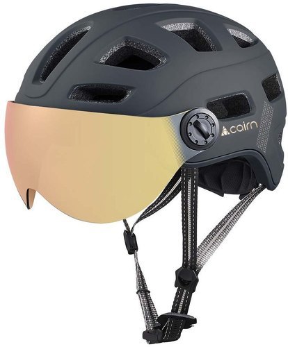 CAIRN-Cairn casque quartz visor led usb mat black gold casque vélo-image-1