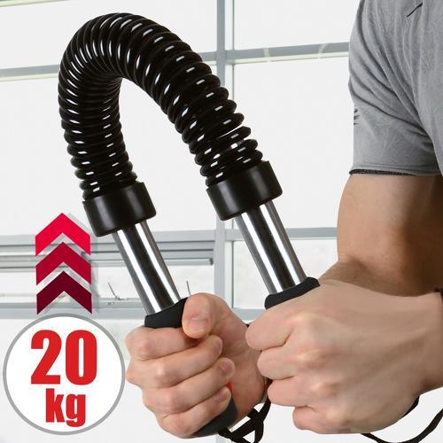 Physionics®-Power Twister Barre a Ressort Appareil Bras Gym Sport 20/30/40/50 kg Résistance 20 kg de Résistance-image-3