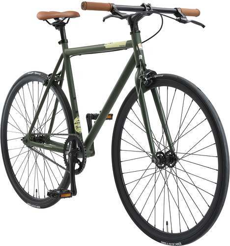 BIKESTAR-BIKESTAR Vélo de route VTC 28 pouces CTB | Vélo urbain Fixie Single Speed cadre 53 cm | Vert-1