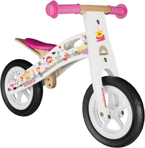 BIKESTAR-BIKESTAR Vélo Draisienne Enfants en bois pour garcons et filles de 2 - 3 ans | Vélo sans pédales évolutive 10 pouces | Blanc Design Princesse-image-1