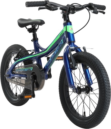 BIKESTAR-BIKESTAR Vélo enfant en aluminium pour garcons et filles de 4 - 5 ans | Bicyclette enfant 16 pouces vélo de montagne avec freins en V | Bleu Vert-image-1
