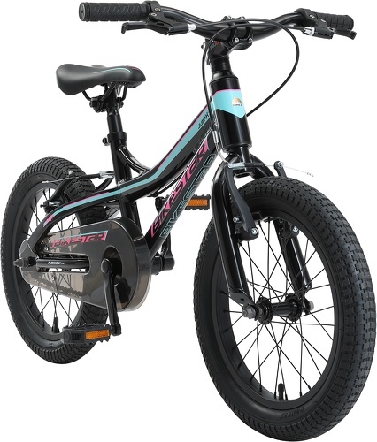 BIKESTAR-BIKESTAR Vélo enfant en aluminium pour garcons et filles de 4 - 5 ans | Bicyclette enfant 16 pouces vélo de montagne avec freins en V | Noir Bleu-image-1
