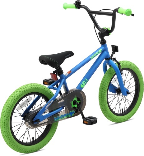 BIKESTAR-BIKESTAR Vélo enfant pour garcons et filles de 4 - 5 ans | Bicyclette enfant 16 pouces BMX avec freins | Noir & Bleu-4