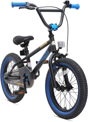 BIKESTAR-BIKESTAR Vélo enfant pour garcons et filles de 4 - 5 ans | Bicyclette enfant 16 pouces BMX avec freins | Noir & Bleu-0