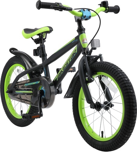 BIKESTAR-BIKESTAR Vélo enfant pour garcons et filles de 4 - 5 ans | Bicyclette enfant 16 pouces Mountainbike avec freins | Noir & Vert-image-1
