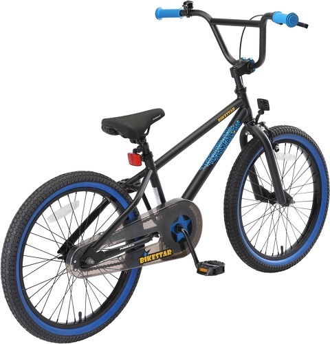 BIKESTAR-BIKESTAR Vélo enfant pour garcons et filles de 6 ans | Bicyclette enfant 20 pouces BMX avec freins | Noir & Bleu-3