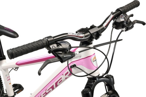 BIKESTAR-BIKESTAR VTT en aluminium, frein à disque, 21 vitesses Shimano, 26 pouces | Mountainbike suspension avant cadre 13", 16 pouces | Blanc-4