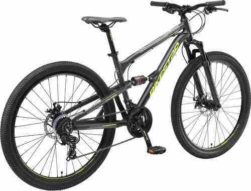 BIKESTAR-BIKESTAR VTT en aluminium, frein à disque, 21 vitesses Shimano, 26 pouces | Mountainbike tout suspension integral cadre 16 pouces | Vert-2