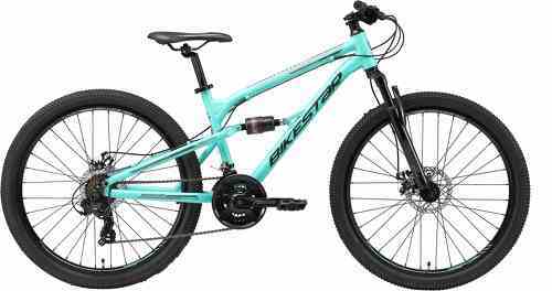 BIKESTAR-BIKESTAR VTT en aluminium, frein à disque, 21 vitesses Shimano, 26 pouces | Mountainbike tout suspension integral cadre 16 pouces | Vert-1