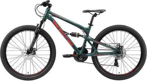 BIKESTAR-BIKESTAR VTT en aluminium, frein à disque, 21 vitesses Shimano, 26 pouces | Mountainbike tout suspension integral cadre 16 pouces | Vert-2