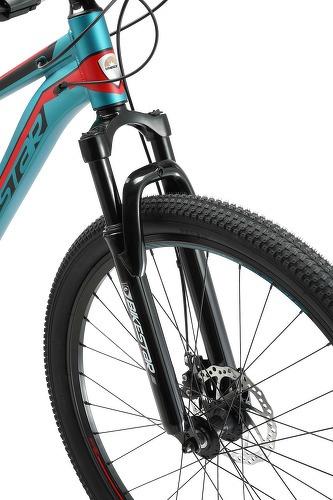 BIKESTAR-BIKESTAR VTT en aluminium, frein à disque, 21 vitesses Shimano, 27.5 pouces | Mountainbike cadre 14" pouces MTB suspension avant | Noir Rouge-3