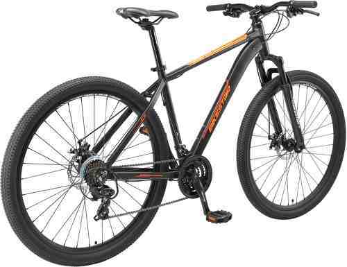 BIKESTAR-BIKESTAR VTT en aluminium, frein à disque, 21 vitesses Shimano, 29 pouces | Mountainbike cadre 19" pouces MTB suspension avant | Bleu Marron-2