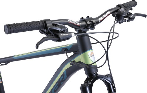 BIKESTAR-BIKESTAR VTT en aluminium, frein à disque, 21 vitesses Shimano, 29 pouces | Mountainbike cadre 19" pouces MTB suspension avant | Bleu Marron-4