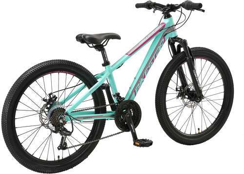 BIKESTAR-BIKESTAR VTT Vélo tout terrain 24" pour enfants de 10 - 13 ans | Bicyclette cadre 12.5 pouces 21 vitesses Shimano, hardtail, Freins Disc | Turquoise-2