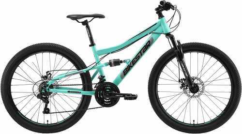 BIKESTAR-BIKESTAR VTT Vélo tout terrain, frein à disque, 21 vitesses Shimano, 26 pouces | Mountainbike tout suspendu integral cadre 15 pouces | Menthe-1