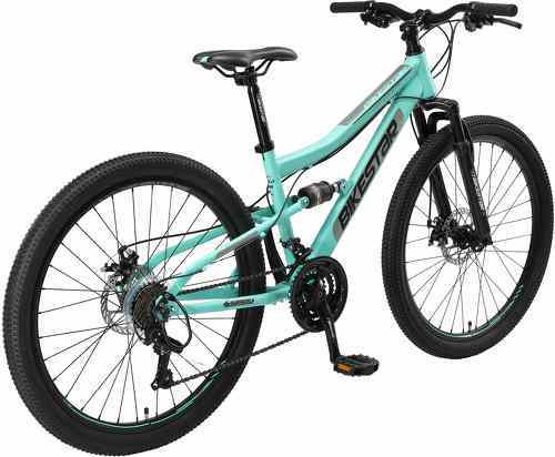 BIKESTAR-BIKESTAR VTT Vélo tout terrain, frein à disque, 21 vitesses Shimano, 26 pouces | Mountainbike tout suspendu integral cadre 15 pouces | Menthe-2