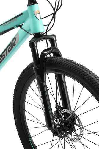 BIKESTAR-BIKESTAR VTT Vélo tout terrain, frein à disque, 21 vitesses Shimano, 26 pouces | Mountainbike tout suspendu integral cadre 15 pouces | Menthe-3