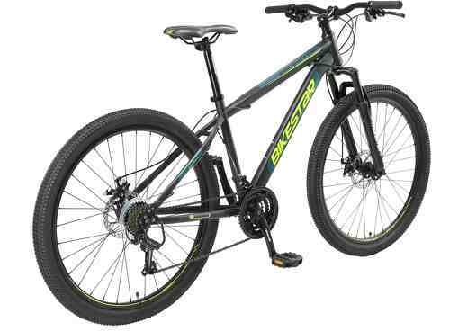 BIKESTAR-BIKESTAR VTT Vélo tout terrain, frein à disque, 21 vitesses Shimano, 27.5 pouces | Mountainbike suspension avant cadre 17 pouces | Menthe-2