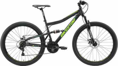 BIKESTAR-BIKESTAR VTT Vélo tout terrain, frein à disque, 21 vitesses Shimano, 27.5 pouces | Mountainbike tout suspendu integral cadre 17 pouces | Menthe-1