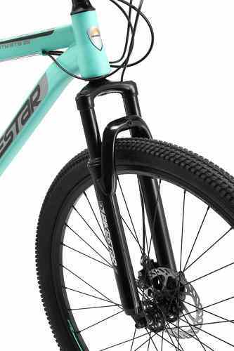 BIKESTAR-BIKESTAR VTT Vélo tout terrain, frein à disque, 21 vitesses Shimano, 29 pouces | Mountainbike suspension avant cadre 19 pouces | Menthe-4