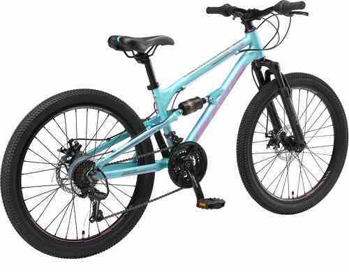 BIKESTAR-BIKESTAR VTT Vélo tout terrain tout suspendu pour enfants de 9 ans | Bicyclette 24 pouces 21 vitesses Shimano, Freins Disque | Vert-2