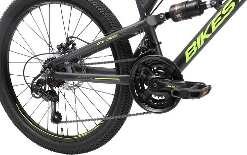 BIKESTAR-BIKESTAR VTT Vélo tout terrain tout suspendu pour enfants de 9 ans | Bicyclette 24 pouces 21 vitesses Shimano, Freins Disque | Vert-3