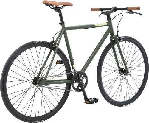 BIKESTAR-BIKESTAR Vélo de route VTC 28 pouces CTB | Vélo urbain Fixie Single Speed cadre 53 cm | Vert-2