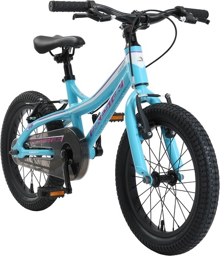 BIKESTAR-BIKESTAR Vélo enfant en aluminium pour garcons et filles de 4 - 5 ans | Bicyclette enfant 16 pouces vélo de montagne avec freins en V | Turquoise Blanc-image-1