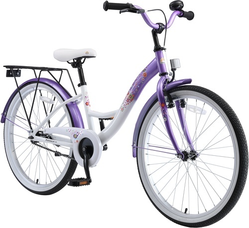 BIKESTAR-BIKESTAR Vélo enfant pour filles de 10 - 13 ans | Bicyclette enfant 24 pouces classique avec freins | Lilas & Blanc-image-1