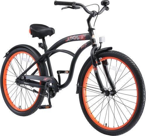 BIKESTAR-BIKESTAR Vélo enfant pour garcons et filles de 10 - 13 ans | Bicyclette enfant 24 pouces cruiser avec freins | Noir & Vert-image-1